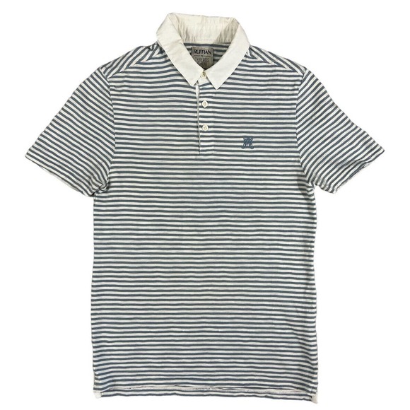 Ruffian For Threads & Heirs Men Striped‎ Short Sleeve Polo Size Small - Picture 1 of 7